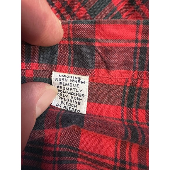 VTG Ralph Lauren BIG SHIRT Mens XL Red Buffalo Plaid Button Long Sleeve Cotton - Picture 8 of 9